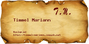Timmel Mariann névjegykártya